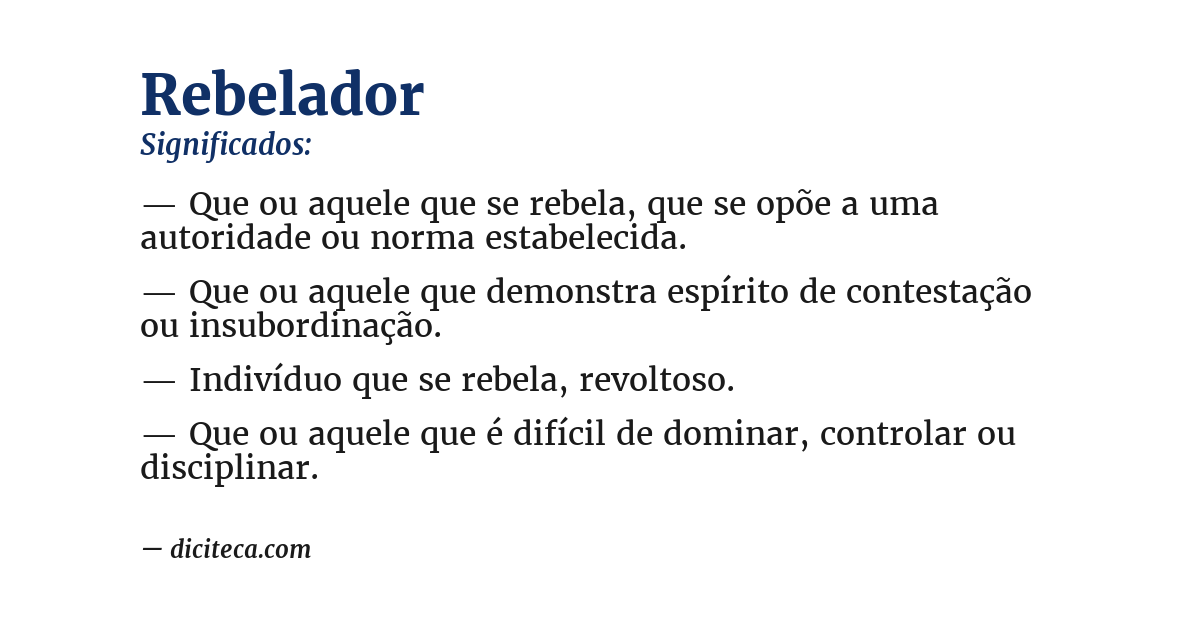 Significado de rebelador