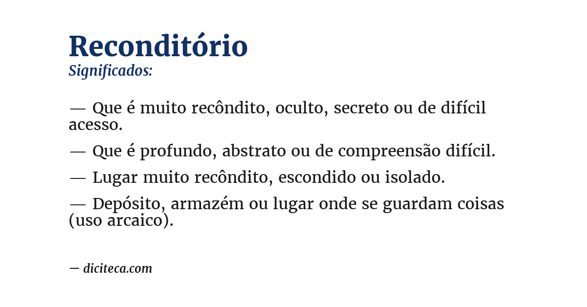 Significado de reconditório