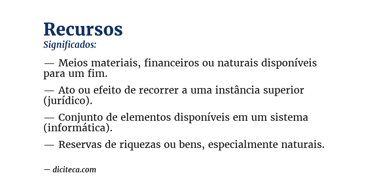 Significado de recursos