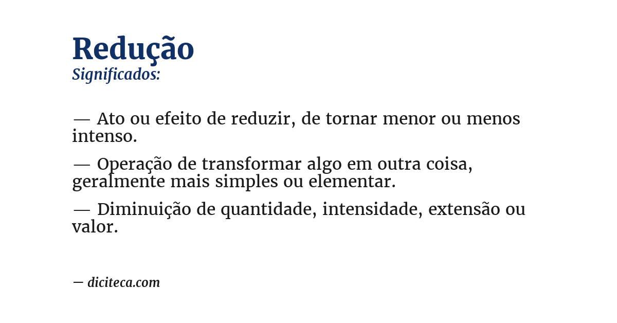 Significado de redução