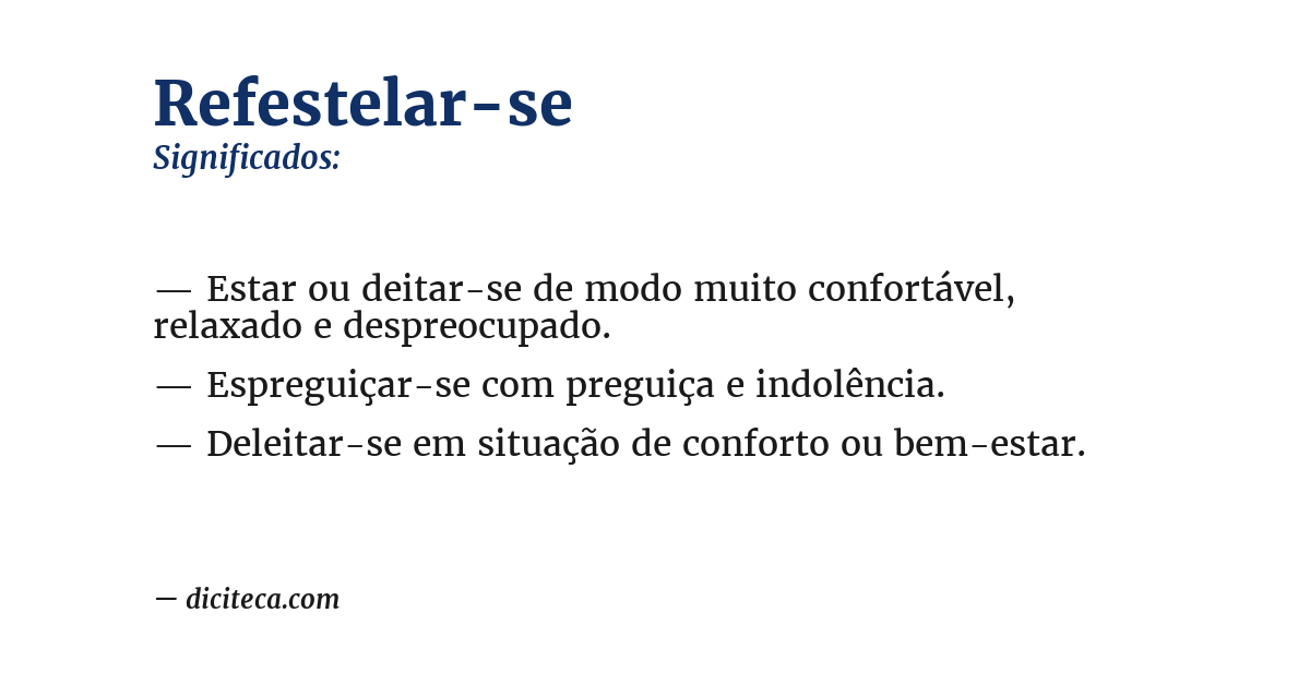Significado de refestelar-se