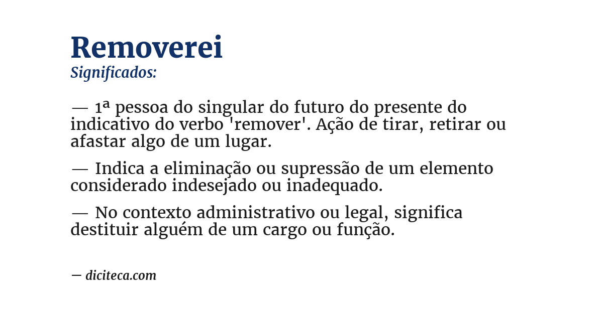 Significado de removerei
