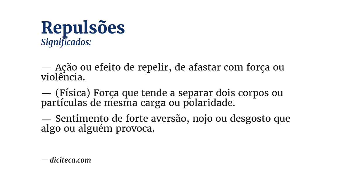 Significado de repulsões