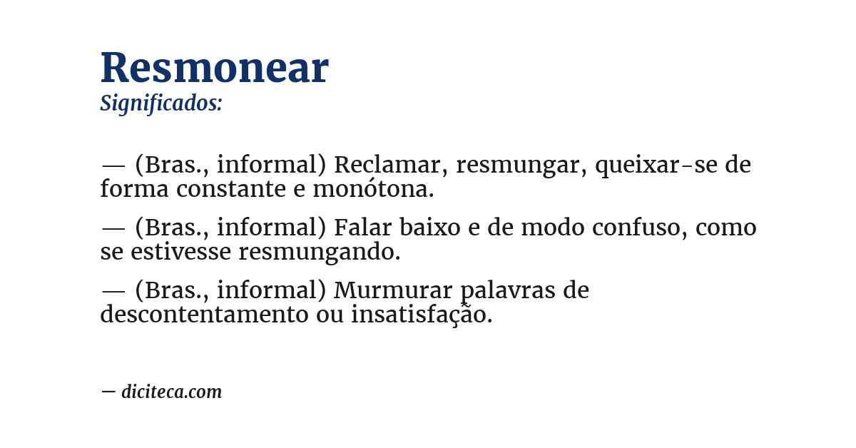 Significado de resmonear