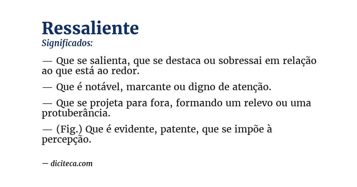 Significado de ressaliente