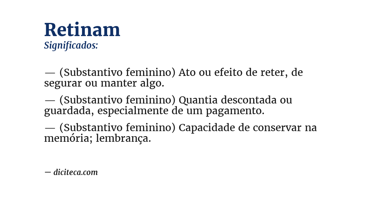 Significado de retinam