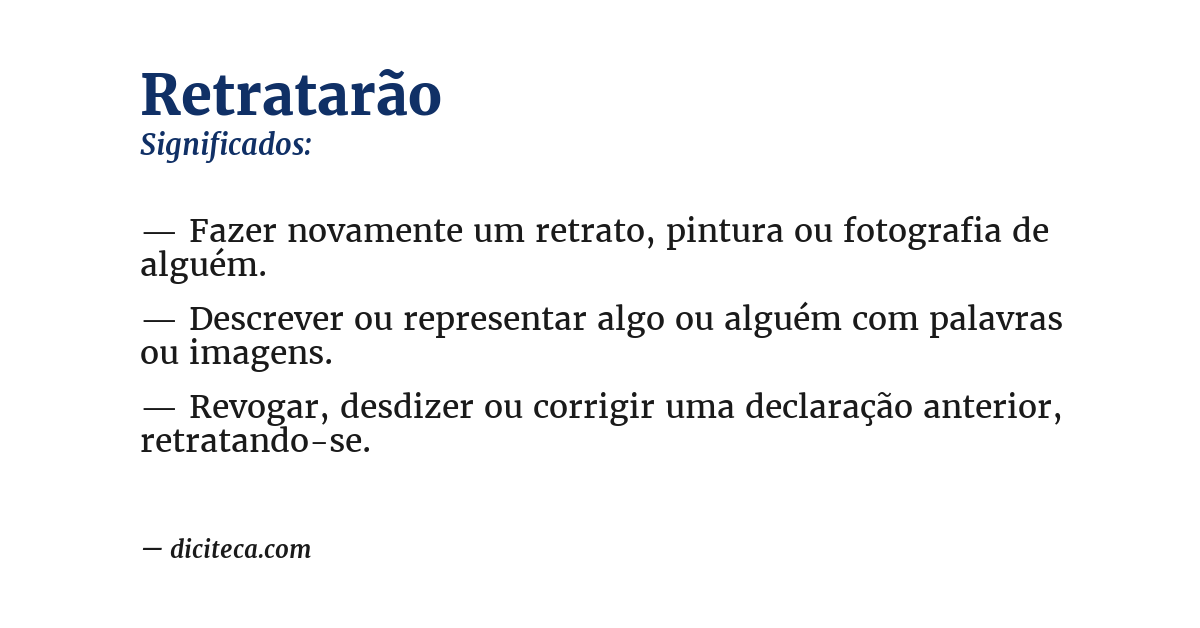 Significado de retratarão
