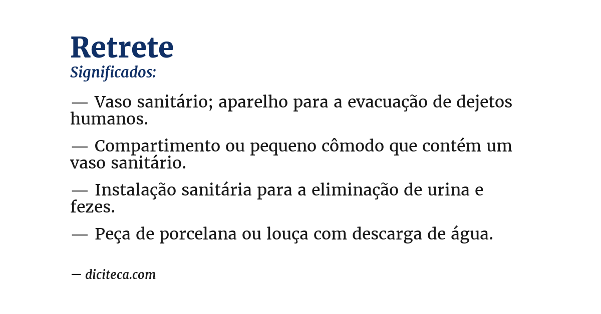 Significado de retrete