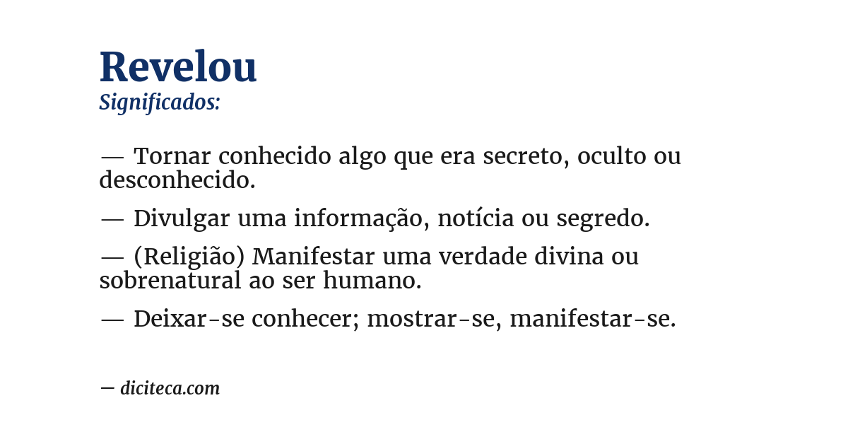Significado de revelou