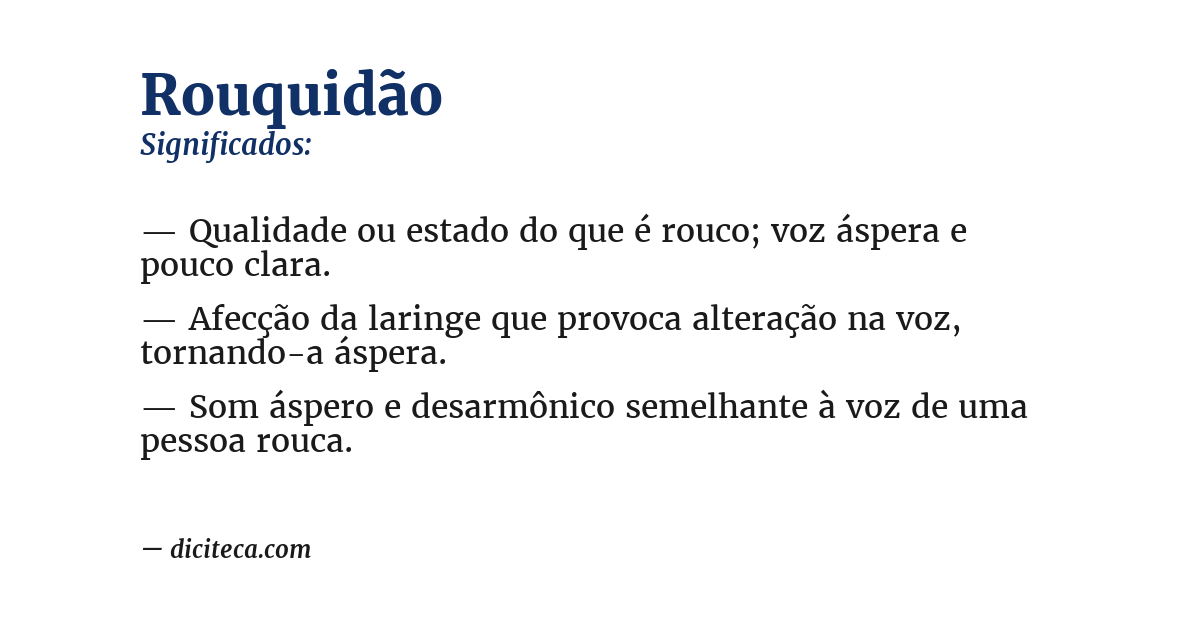 Significado de rouquidão