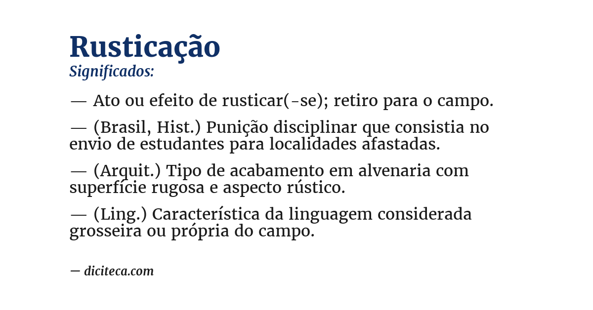 Significado de rusticação