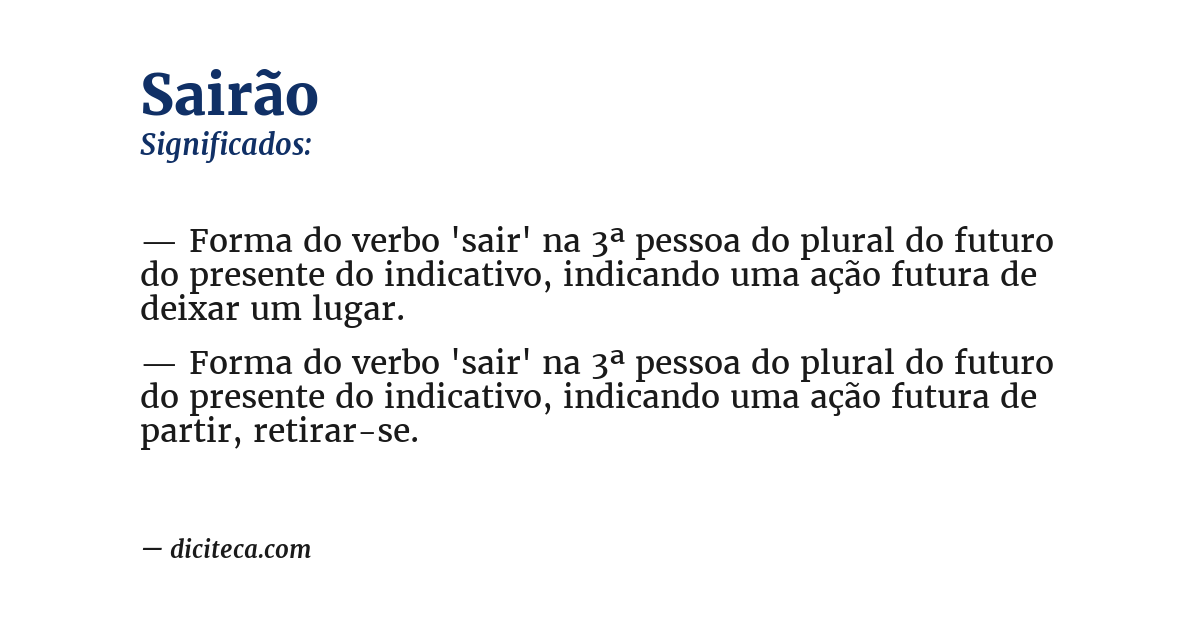 Significado de sairão
