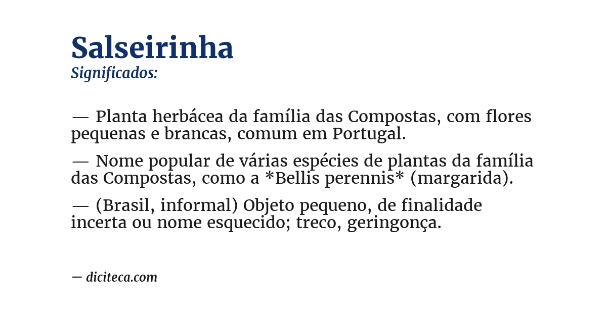 Significado de salseirinha