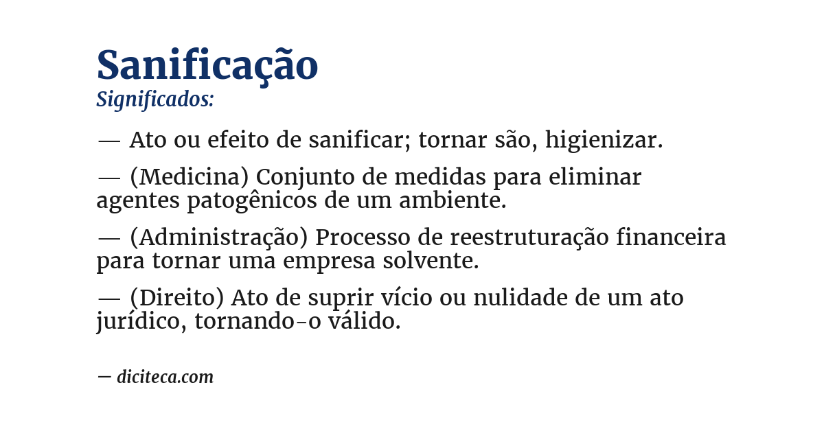 Significado de sanificação
