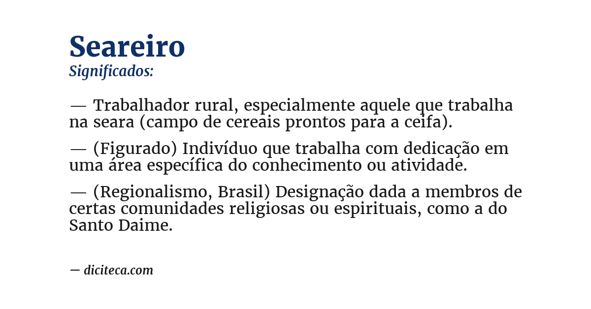 Significado de seareiro