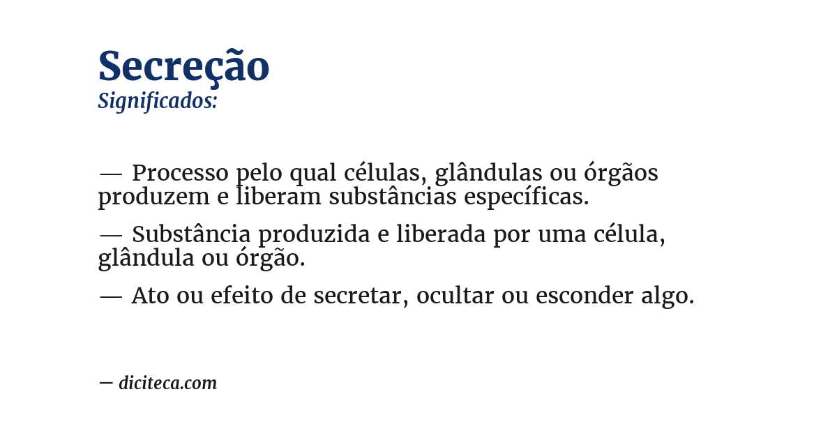 Significado de secreção
