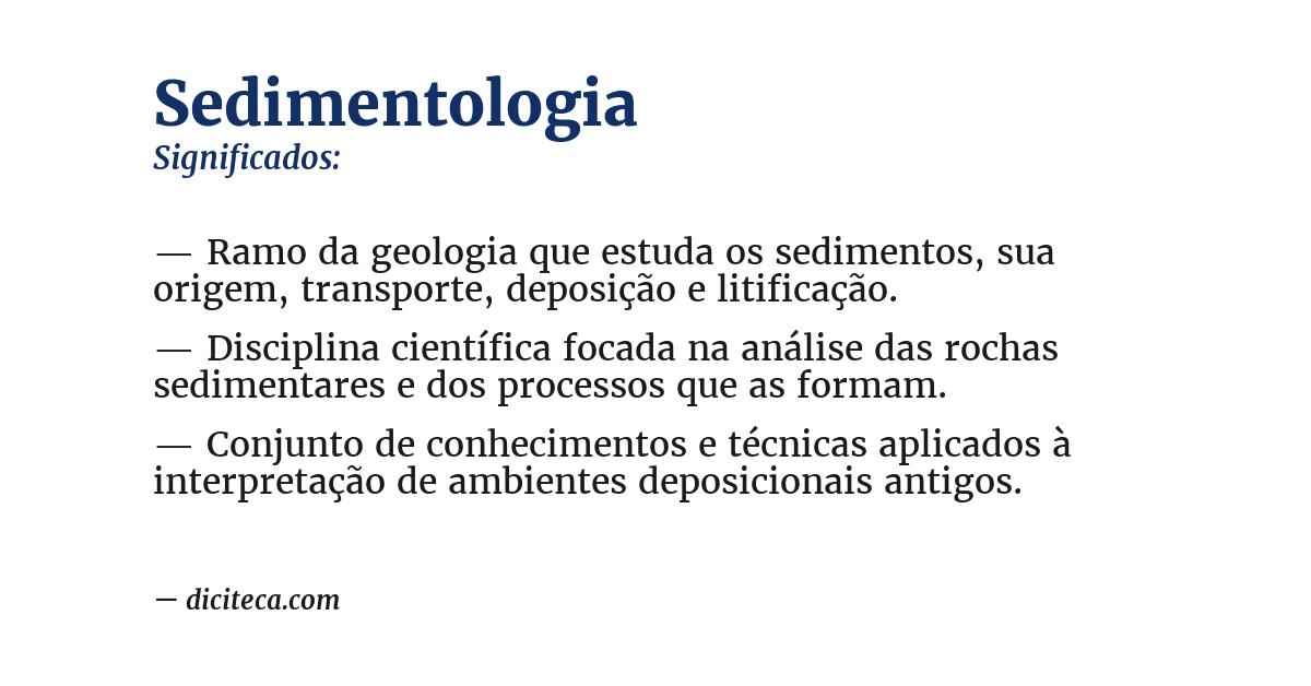 Significado de sedimentologia