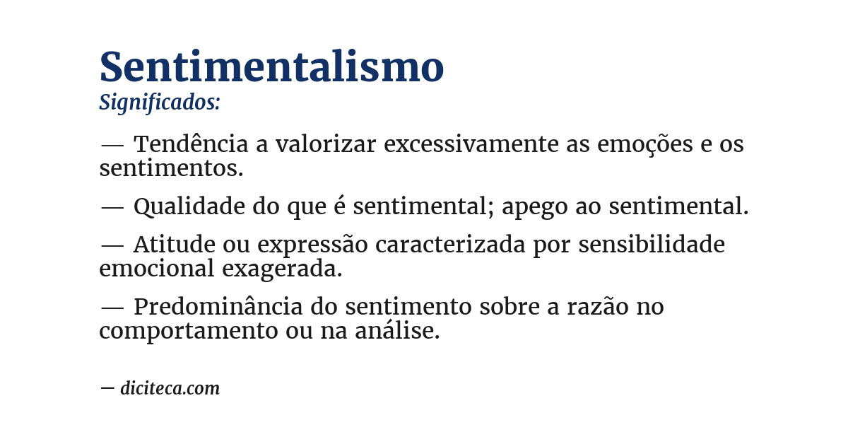 Significado de sentimentalismo