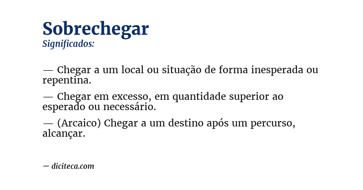 Significado de sobrechegar