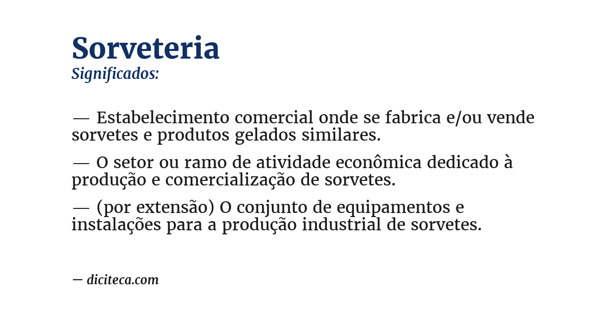 Significado de sorveteria