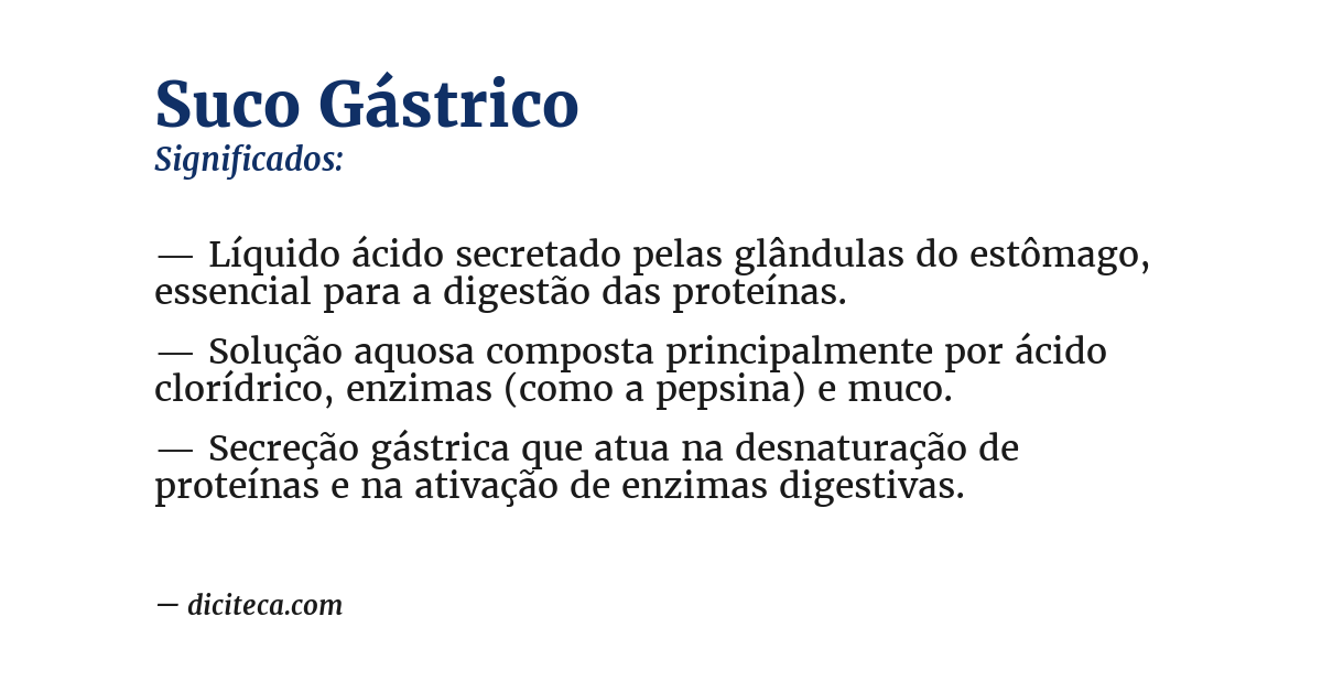 Significado de suco gástrico
