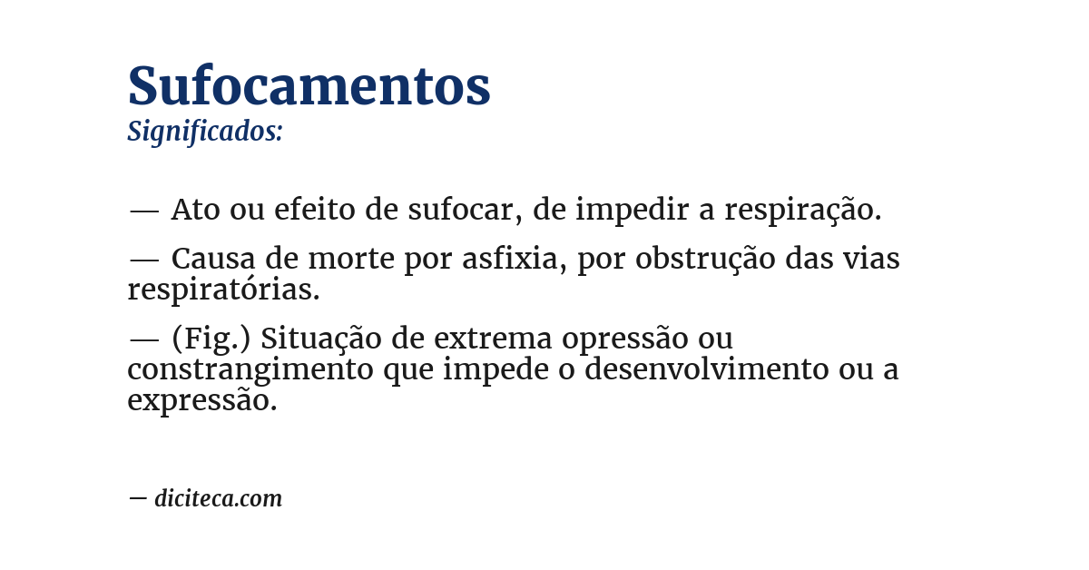 Significado de sufocamentos