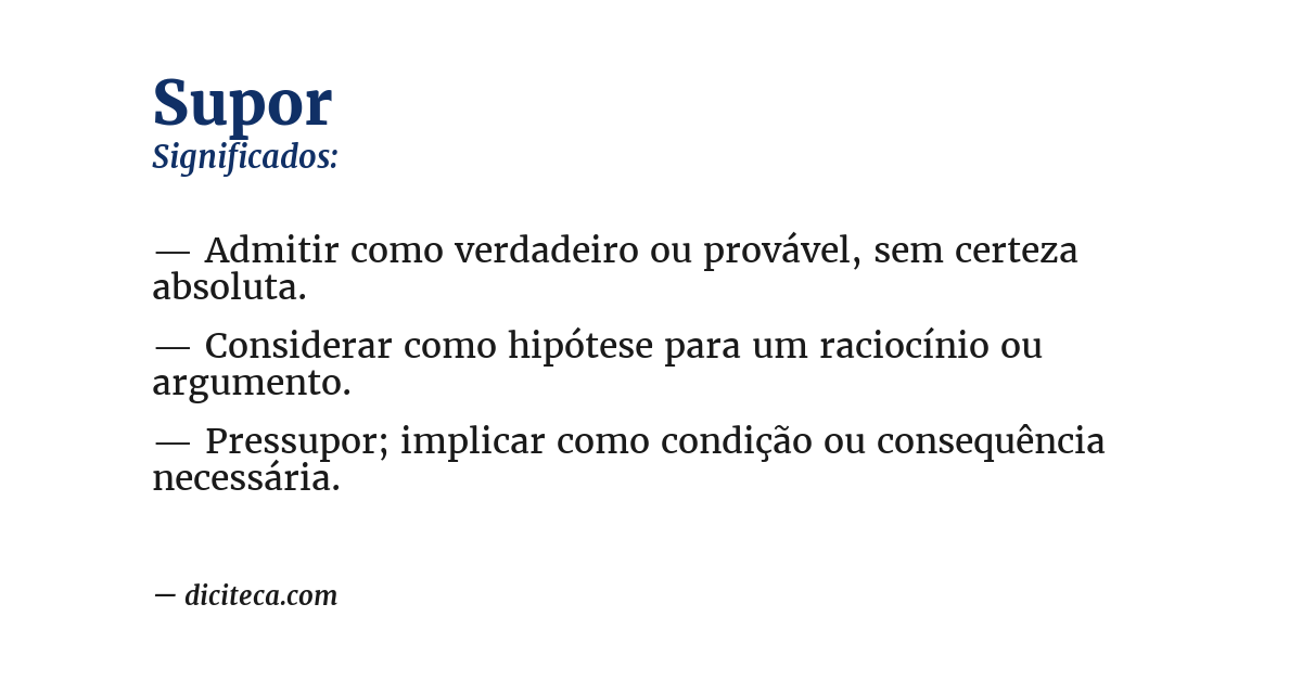 Significado de supor