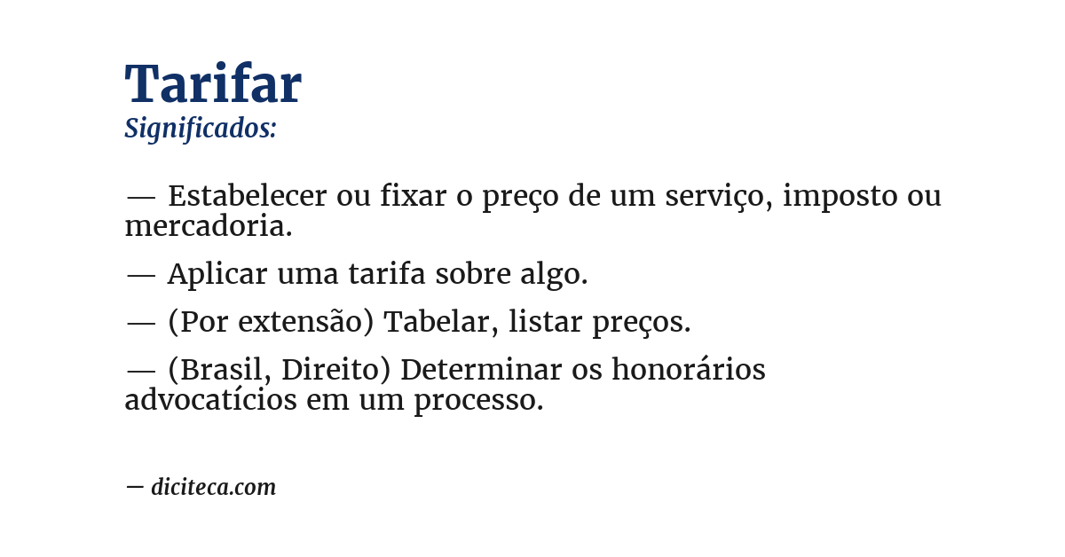 Significado de tarifar