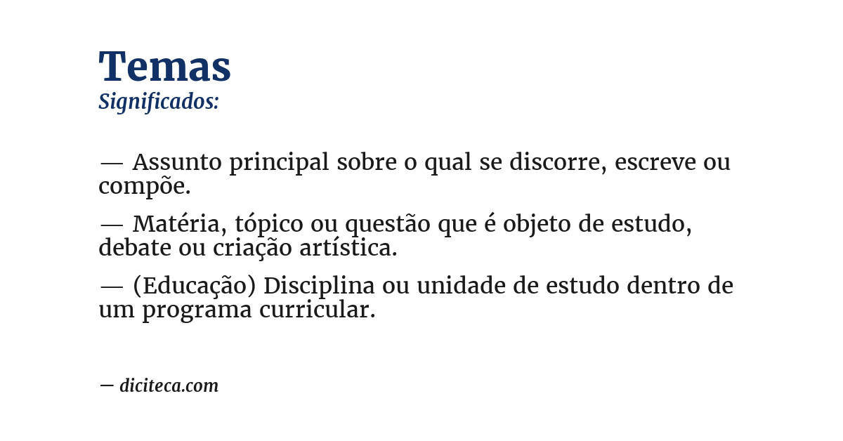 Significado de temas