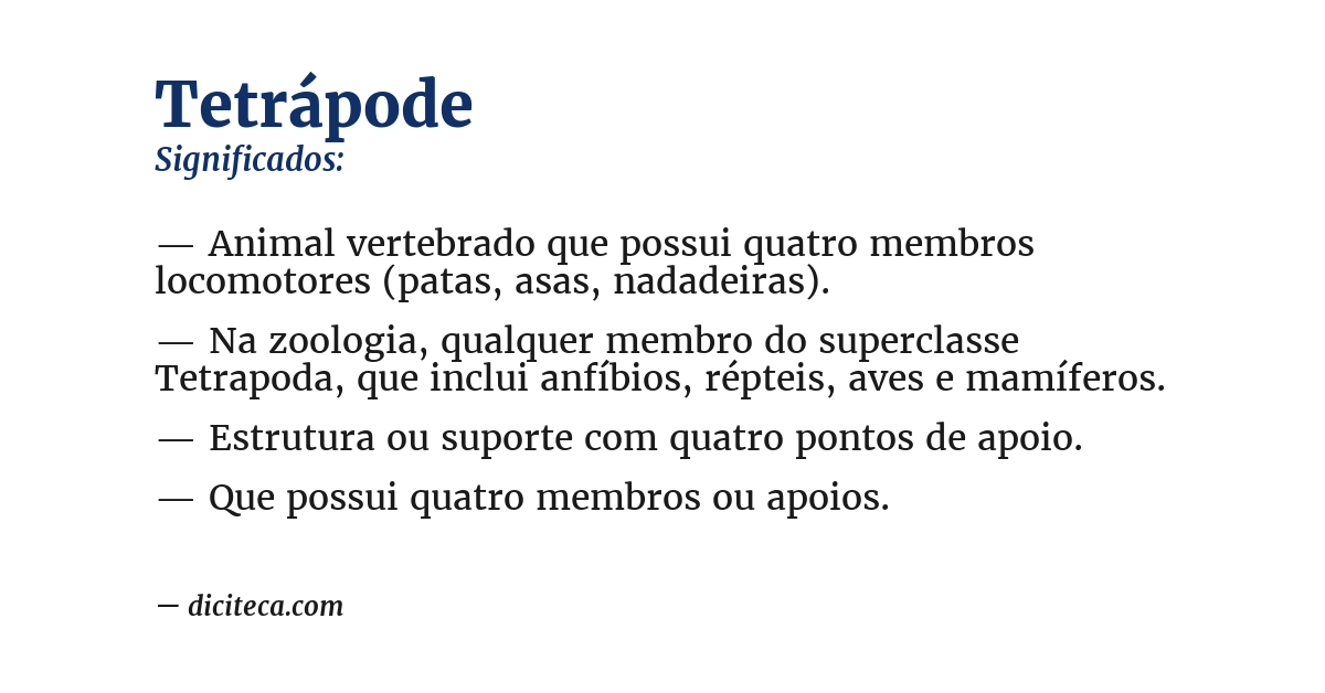 Significado de tetrápode