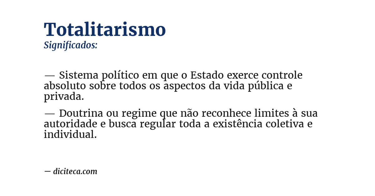 Significado de totalitarismo