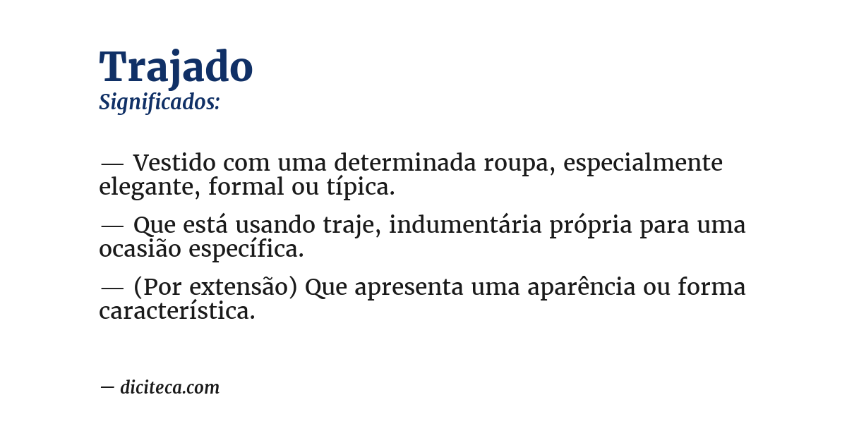 Significado de trajado
