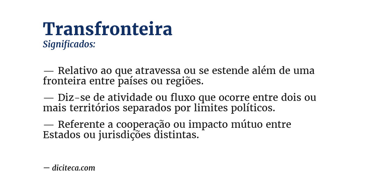 Significado de transfronteira