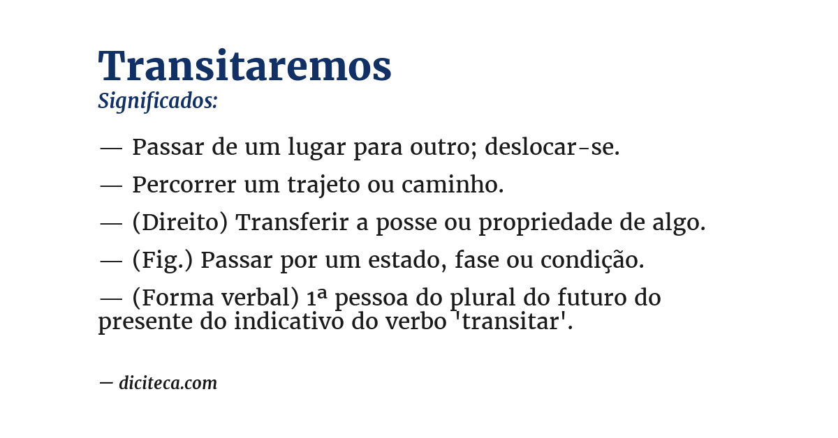 Significado de transitaremos