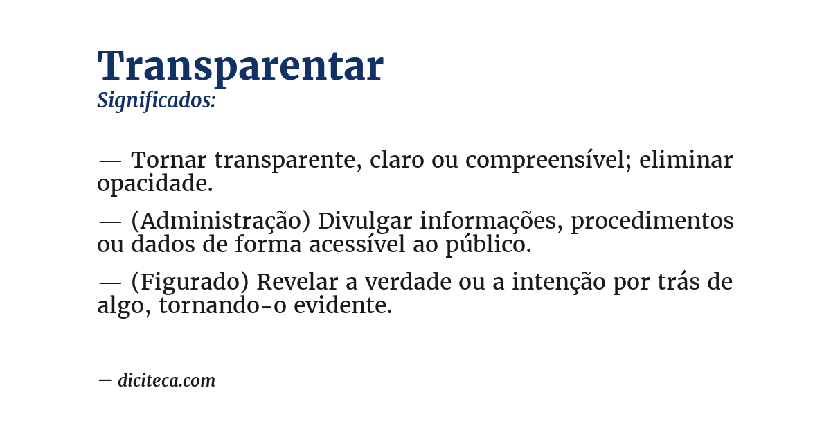 Significado de transparentar