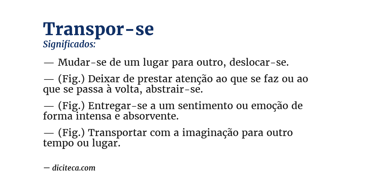 Significado de transpor-se