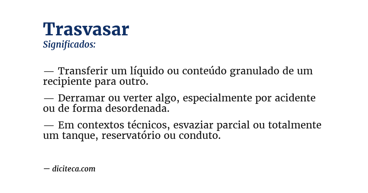 Significado de trasvasar