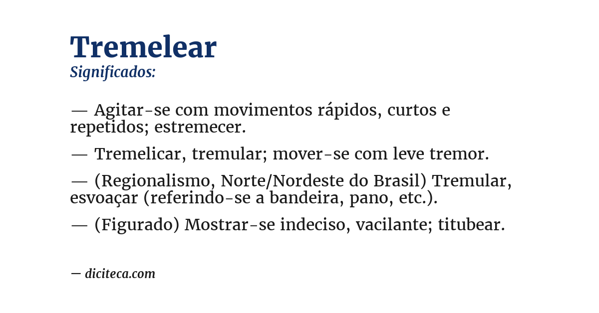 Significado de tremelear
