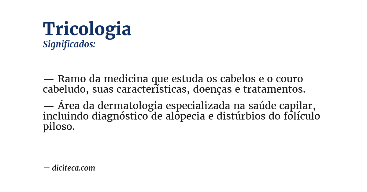 Significado de tricologia