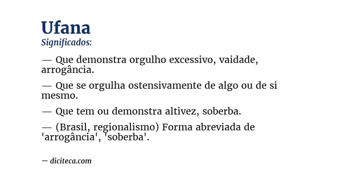 Significado de ufana