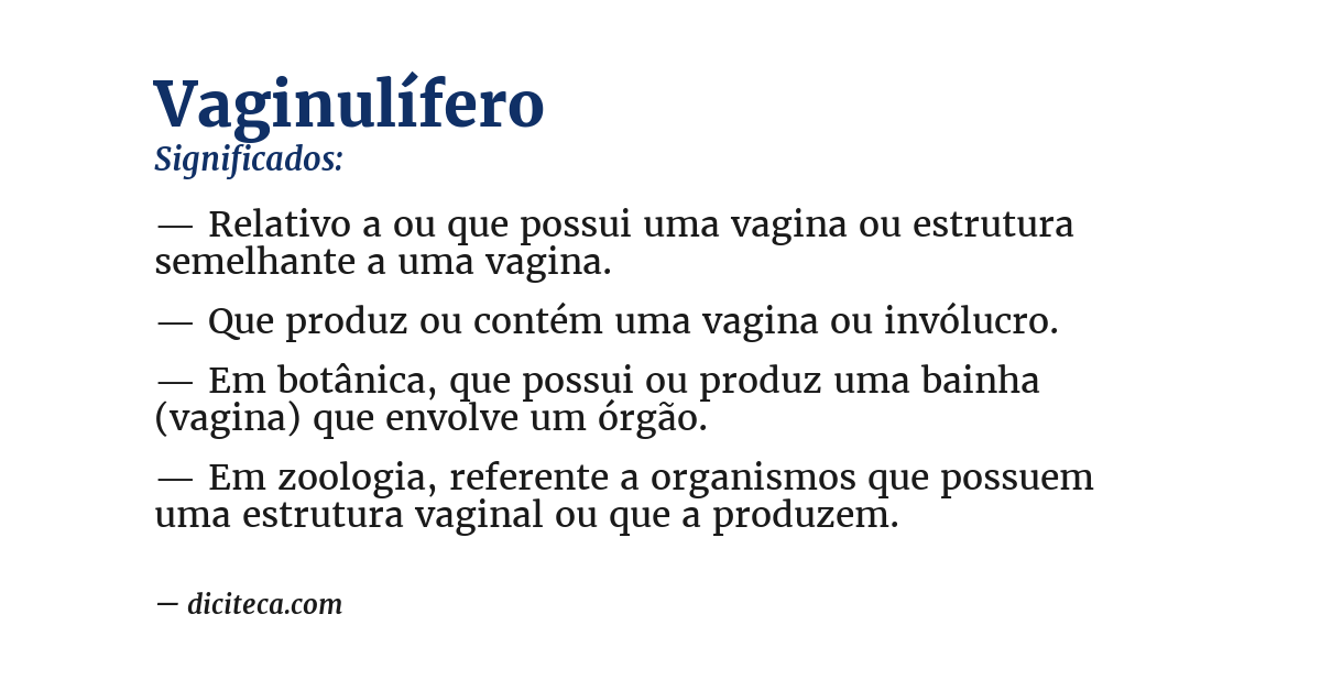 Significado de vaginulífero