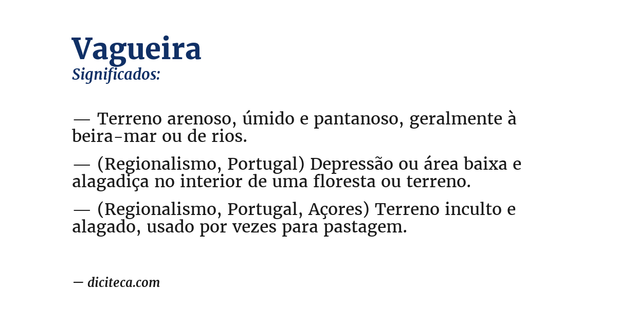 Significado de vagueira