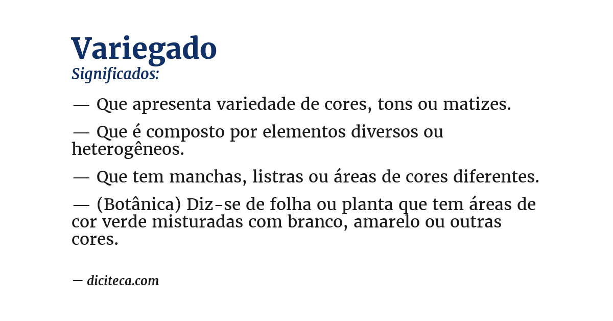 Significado de variegado
