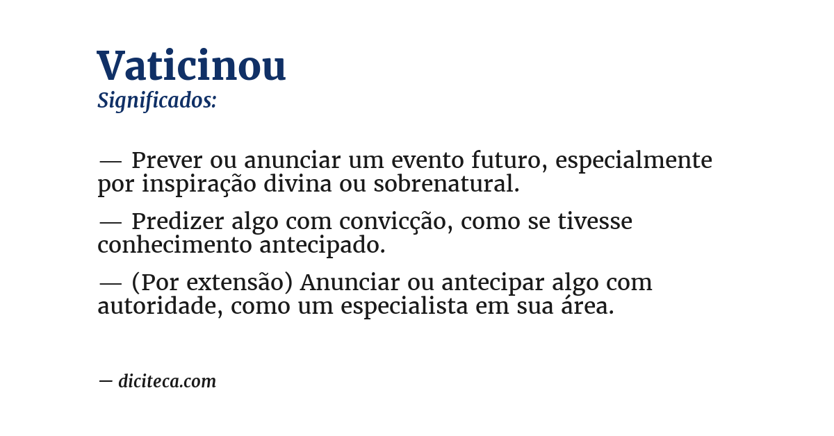 Significado de vaticinou