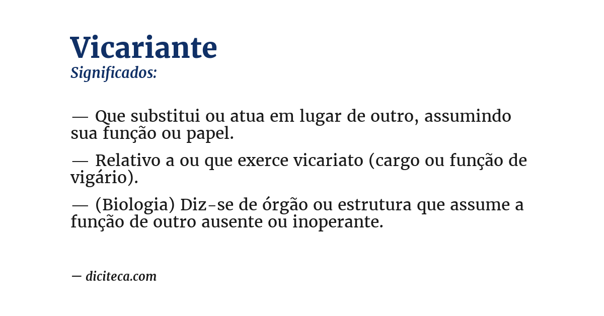 Significado de vicariante