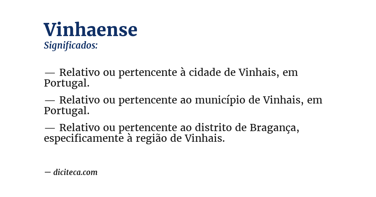 Significado de vinhaense