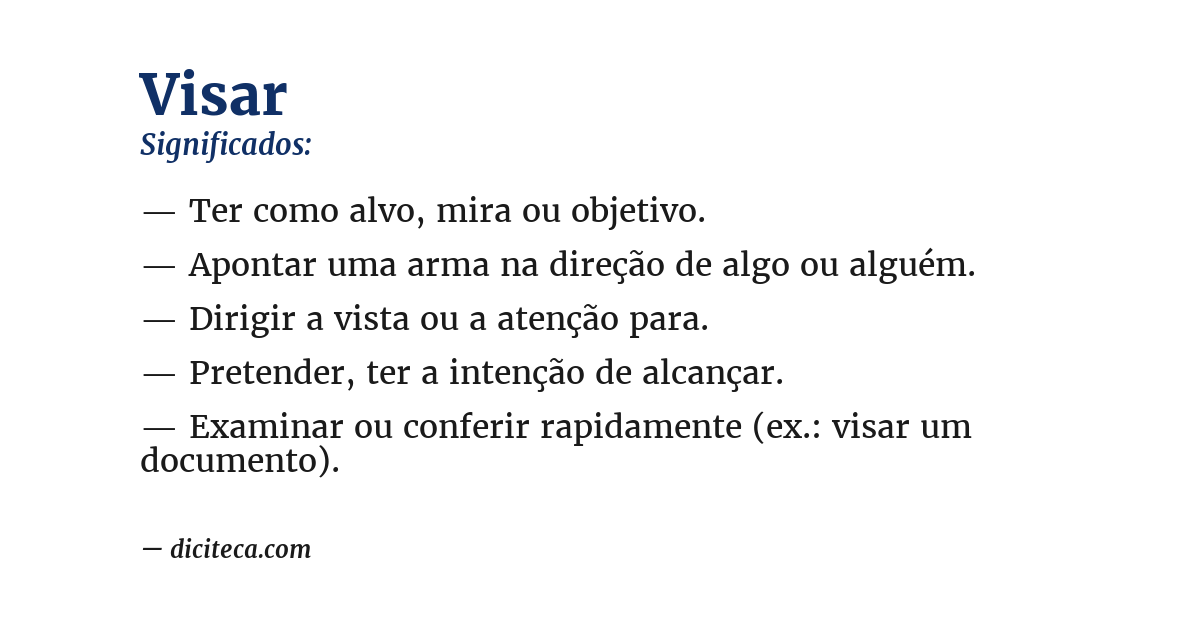 Significado de visar