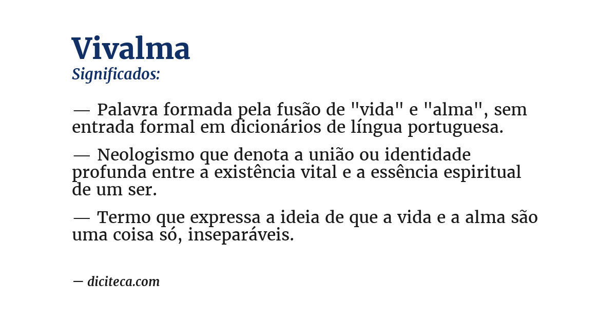 Significado de vivalma