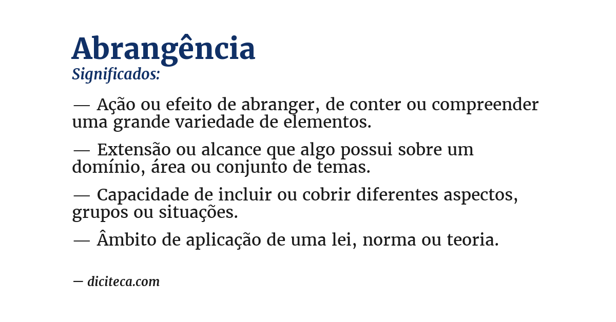 Significado de abrangência