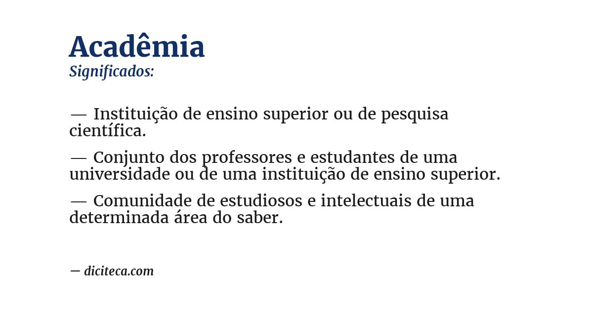 Significado de acadêmia
